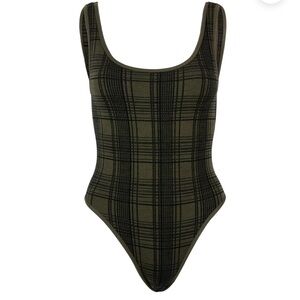 Nagnata check-back bodysuit in moss XS-S $195 - price firm